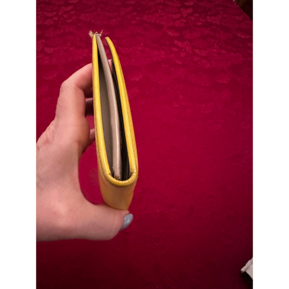 Celine Yellow & Brown Leather & Suede Compact Wallet - Picture 11 of 12